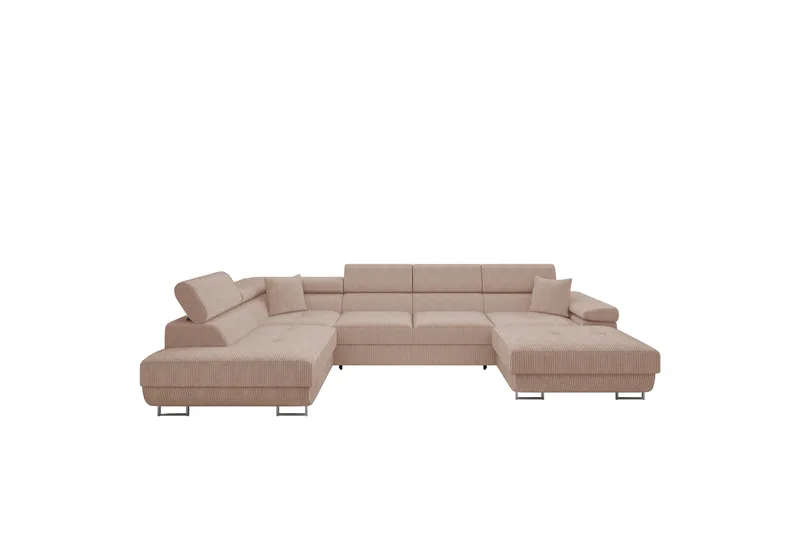 Gabina Sofa med Divan og Sjeselong 4-seter - Rosa - Møbler - Sofaer - U-sofa