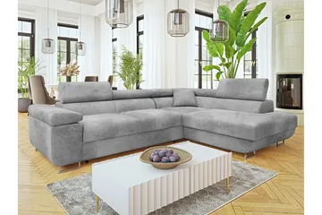 Gabina Sofa med Sjeselong 3-seter - Grå - Møbler - Sofaer - Sovesofaer