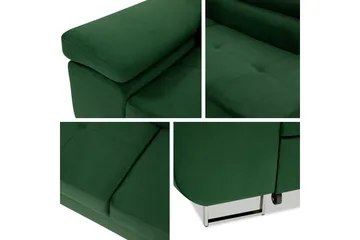 Gabina Sofa med Sjeselong 3-seter - Grønn - Møbler - Sofaer - Sovesofaer