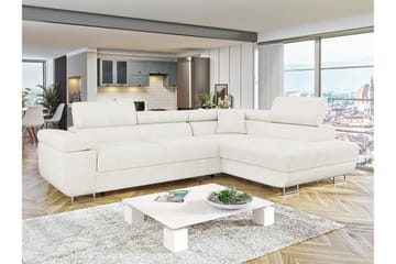 Gabina Sofa med Sjeselong 3-seter - Hvit - Møbler - Sofaer - Sovesofaer