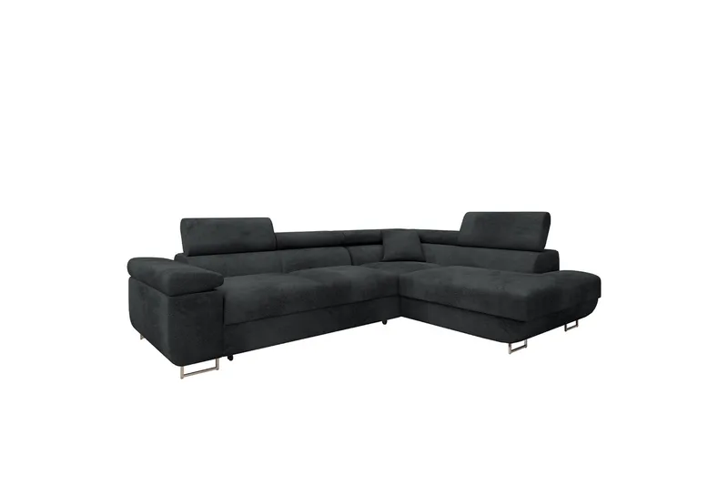 Gabina Sofa med Sjeselong 3-seter, Mørk grå