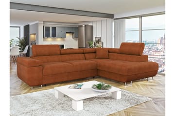 Gabina Sofa med Sjeselong 3-seter - Oransje - Møbler - Sofaer - Sovesofaer