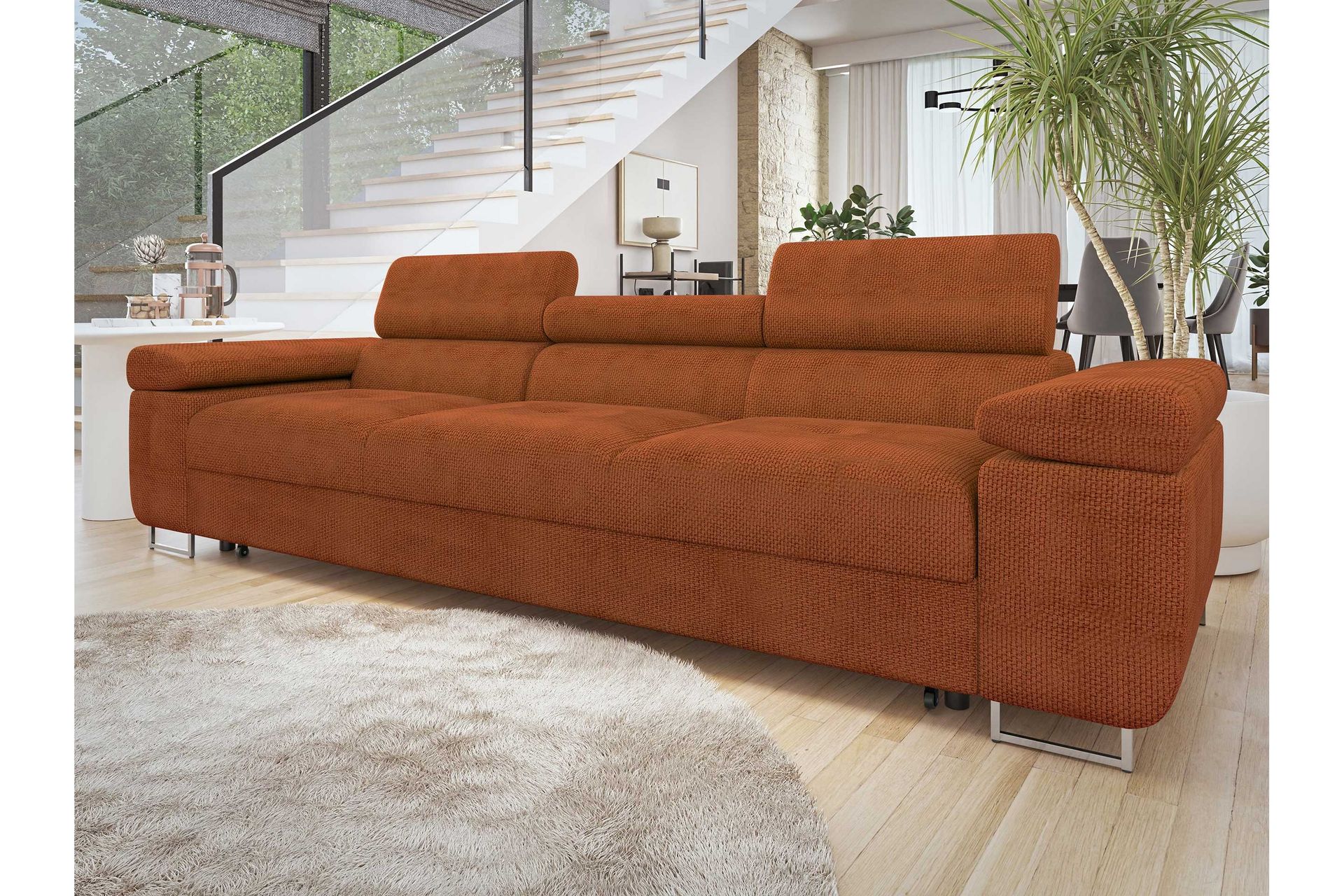 Gabina Sovesofa 3-seter i Chenille - Brun - Møbler - Sofaer - Sovesofaer