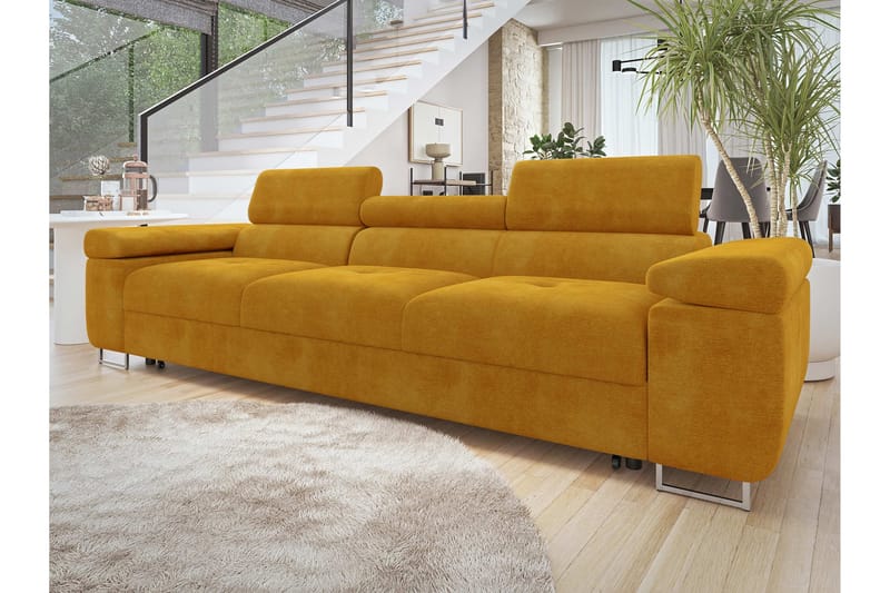 Gabina Sovesofa 3-seter i Fløyel - Oransje - Møbler - Sofaer - Sovesofaer