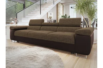 Gabina Sovesofa 3-seter i Kunstlær - Brun - Møbler - Sofaer - Sovesofaer
