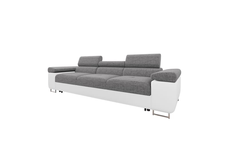 Gabina Sovesofa 3-seter i Kunstlær - Hvit / Mørkegrå - Møbler - Sofaer - Sovesofaer