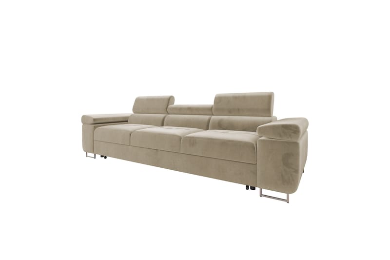 Gabina Sovesofa 3-seter i Plysj - Beige - Møbler - Sofaer - Sovesofaer
