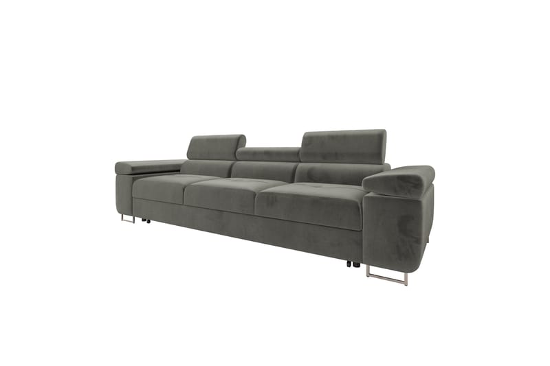 Gabina Sovesofa 3-seter i Plysj - Grå - Møbler - Sofaer - Sovesofaer