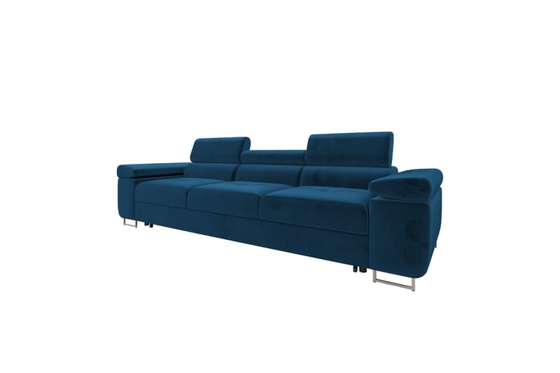 Gabina Sovesofa 3-seter i Plysj - Blå - Møbler - Sofaer - Sovesofaer