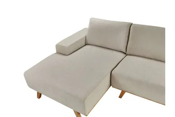 Gaines Hjørnesofa 3-seter - Beige/Lyst tre - Møbler - Sofaer - Sofa med sjeselong