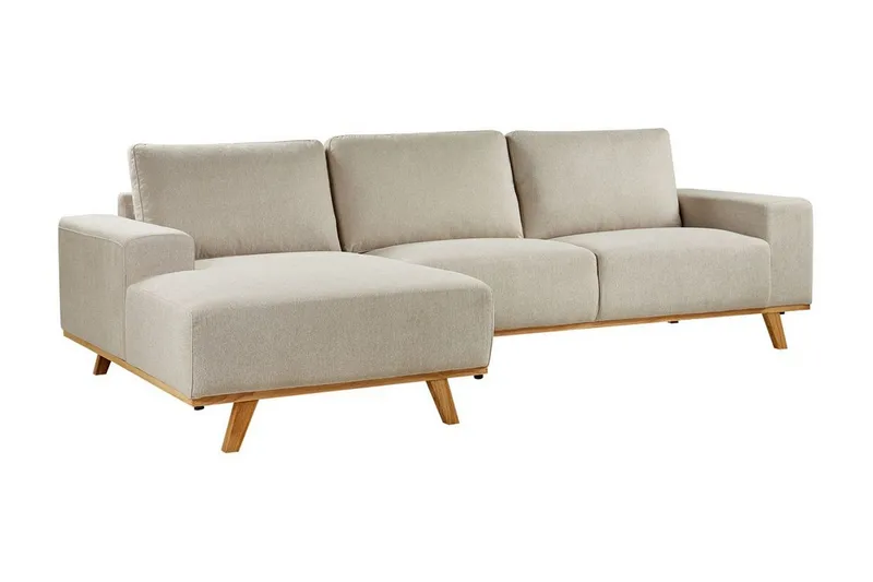 Gaines Hjørnesofa 3-seter - Beige/Lyst tre - Møbler - Sofaer - Hjørnesofa - Hjørnesofa med divan