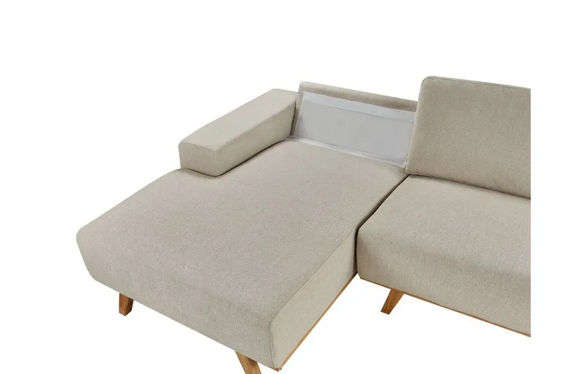 Gaines Hjørnesofa 3-seter - Beige/Lyst tre - Møbler - Sofaer - Hjørnesofa - Hjørnesofa med divan