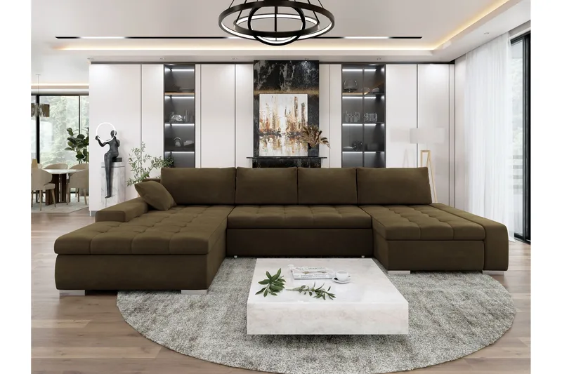 Gamal Sofa Dobbeldivan 4-seter - Brun - Møbler - Sofaer - U-sofa