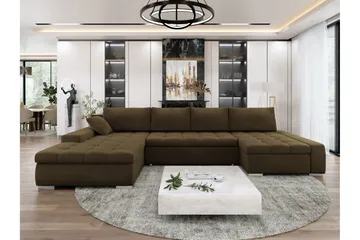 Gamal Sofa Dobbeldivan 4-seter - Brun - Møbler - Sofaer - U-sofa