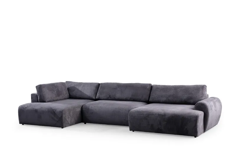 Gaudir 4-seters Sofa med Divan, Antrasitt