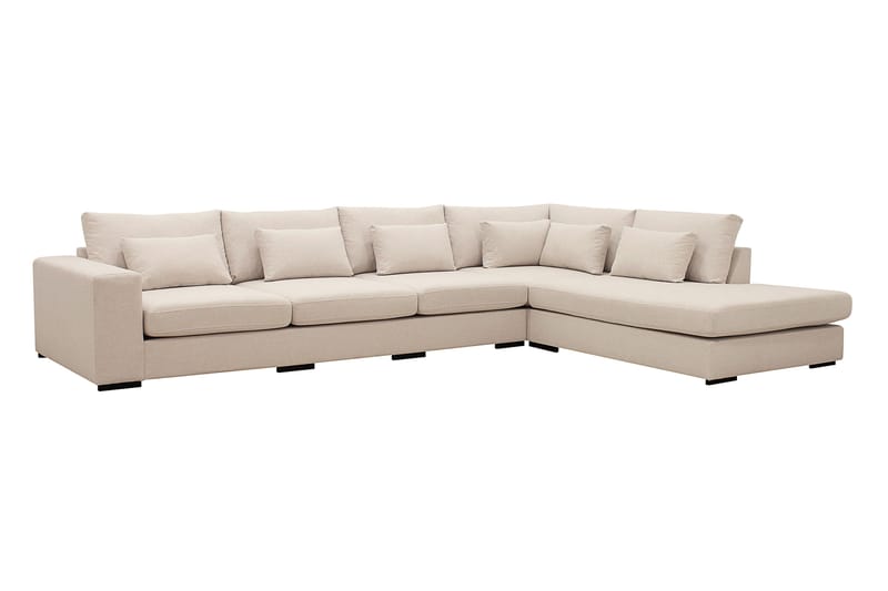 Grande 5-seters Sofa med Sjeselong Høyre - Beige Stoff - Møbler - Sofaer - Sofa med sjeselong