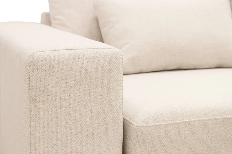 Grande 5-seters Sofa med Sjeselong Høyre - Beige Stoff - Møbler - Sofaer - Sofa med sjeselong