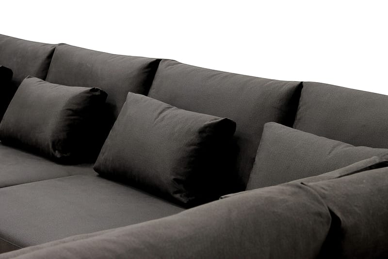 Grande 5-seters Sofa med Sjeselong Høyre - Mørkegrå Fløyel - Møbler - Sofaer - Sofa med sjeselong