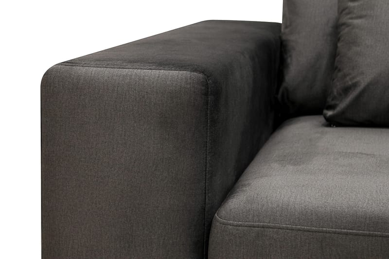 Grande 5-seters Sofa med Sjeselong Høyre - Mørkegrå Fløyel - Møbler - Sofaer - Sofa med sjeselong