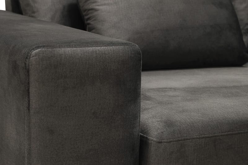 Grande 5-seters Sofa med Sjeselong Høyre - Mørkegrå Fløyel - Møbler - Sofaer - Sofa med sjeselong