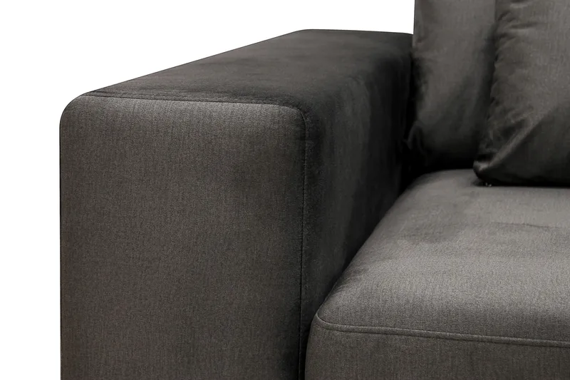 Grande 5-seters Sofa med Sjeselong Høyre - Mørkegrå Fløyel - Møbler - Sofaer - Sofa med sjeselong