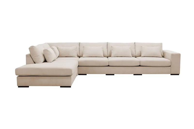 Grande 5-seters Sofa med Sjeselong Venstre, Beige Manchester