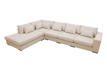 Grande 5-seters Sofa med Sjeselong Venstre - Beige Manchester - Møbler - Sofaer - Sofa med sjeselong