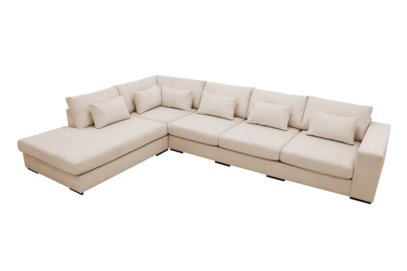 Grande 5-seters Sofa med Sjeselong Venstre - Beige Manchester - Møbler - Sofaer - Sofa med sjeselong