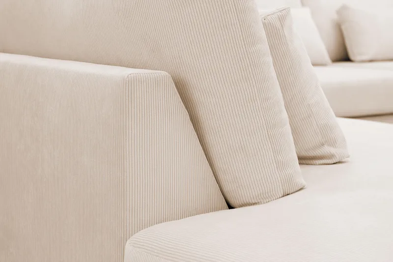 Grande 5-seters Sofa med Sjeselong Venstre - Beige Manchester - Møbler - Sofaer - Sofa med sjeselong