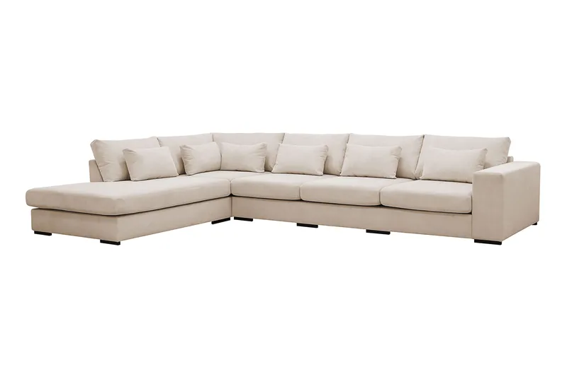 Grande 5-seters Sofa med Sjeselong Venstre - Beige Manchester - Møbler - Sofaer - Sofa med sjeselong