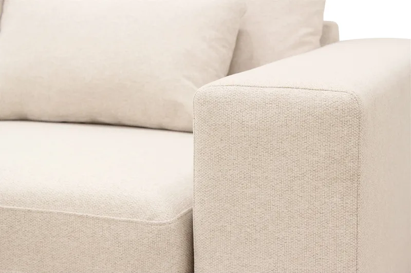 Grande 5-seters Sofa med Sjeselong Venstre - Beige Stoff - Møbler - Sofaer - Sofa med sjeselong