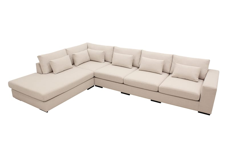 Grande 5-seters Sofa med Sjeselong Venstre - Beige Stoff - Møbler - Sofaer - Sofa med sjeselong