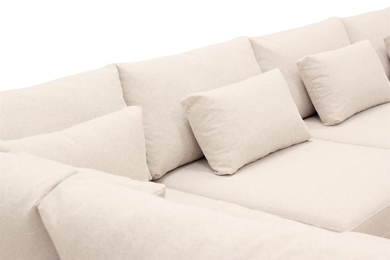 Grande 5-seters Sofa med Sjeselong Venstre - Beige Stoff - Møbler - Sofaer - Sofa med sjeselong