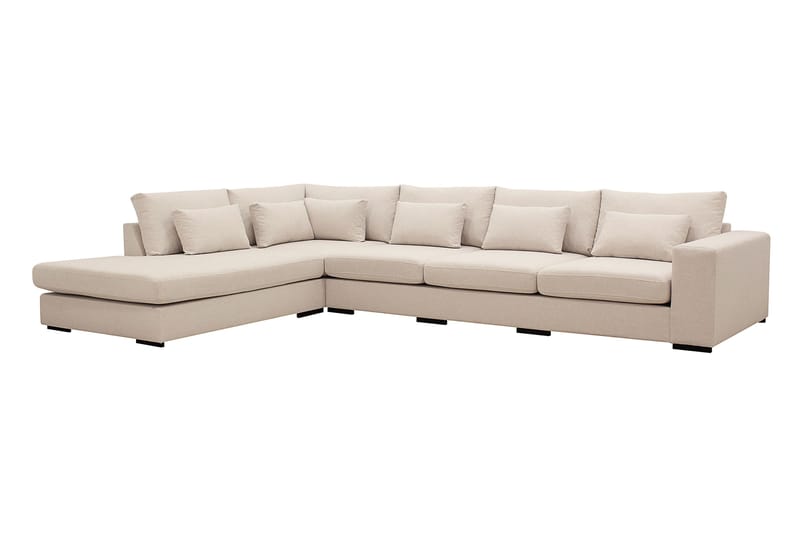 Grande 5-seters Sofa med Sjeselong Venstre - Beige Stoff - Møbler - Sofaer - Sofa med sjeselong