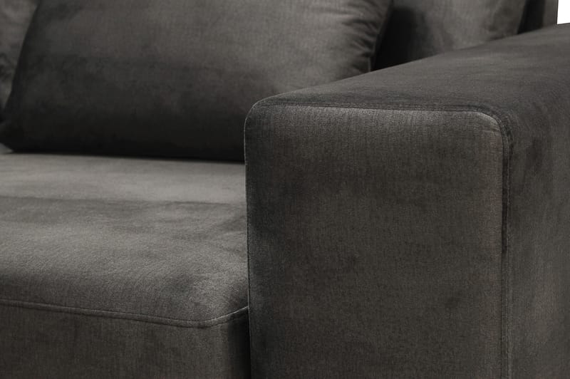 Grande 5-seters Sofa med Sjeselong Venstre - Mørkegrå Fløyel - Møbler - Sofaer - Sofa med sjeselong