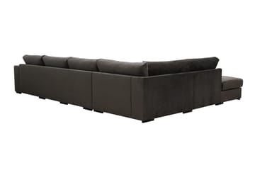 Grande 5-seters Sofa med Sjeselong Venstre - Mørkegrå Fløyel - Møbler - Sofaer - Sofa med sjeselong
