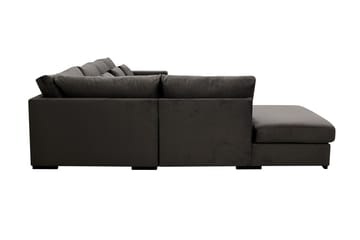 Grande 5-seters Sofa med Sjeselong Venstre - Mørkegrå Fløyel - Møbler - Sofaer - Sofa med sjeselong