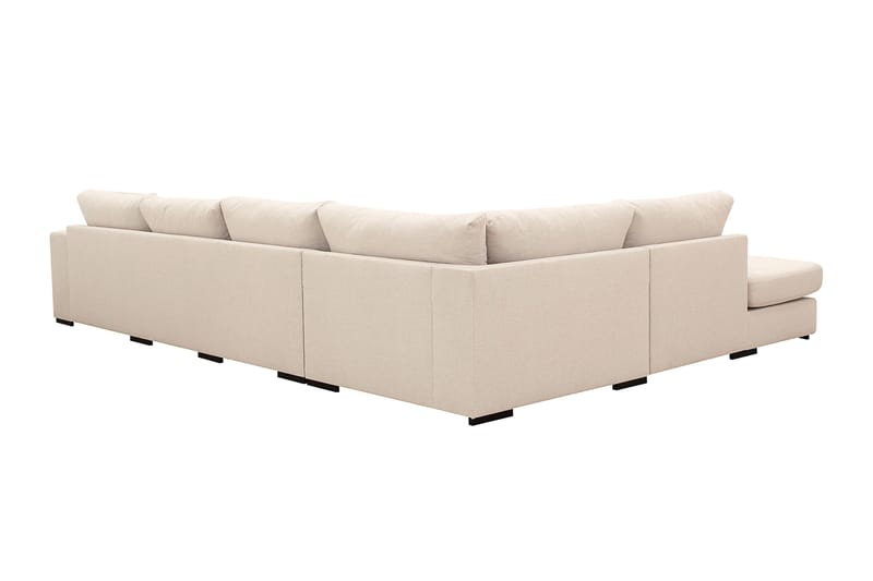 Grande 5-seters U-Sofa med Divan Høyre - Beige Stoff - Møbler - Sofaer - U-sofa