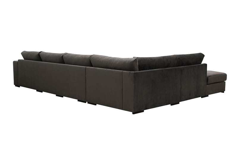 Grande 5-seters U-Sofa med Divan Høyre - Mørkegrå Fløyel - Møbler - Sofaer - U-sofa