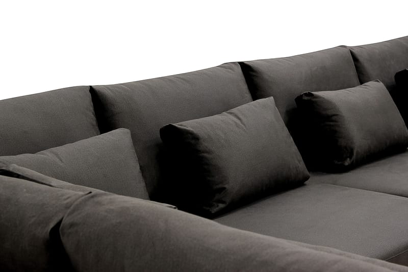 Grande 5-seters U-Sofa med Divan Høyre - Mørkegrå Fløyel - Møbler - Sofaer - U-sofa