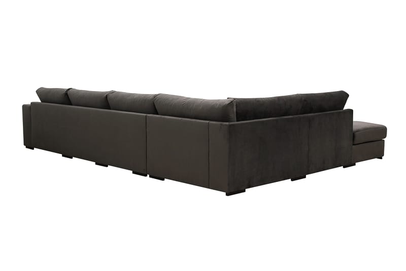 Grande 5-seters U-Sofa med Divan Høyre - Mørkegrå Fløyel - Møbler - Sofaer - U-sofa