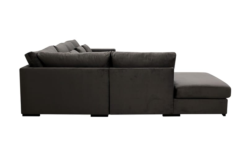 Grande 5-seters U-Sofa med Divan Høyre - Mørkegrå Fløyel - Møbler - Sofaer - U-sofa