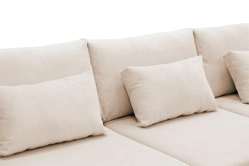 Grande 5-seters U-Sofa med Divan Venstre - Beige Manchester - Møbler - Sofaer - U-sofa