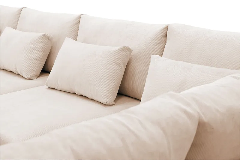 Grande 5-seters U-Sofa med Divan Venstre - Beige Manchester - Møbler - Sofaer - U-sofa