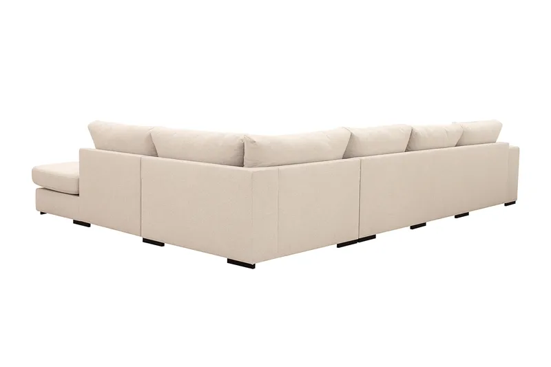 Grande 5-seters U-Sofa med Divan Venstre - Beige Stoff - Møbler - Sofaer - U-sofa