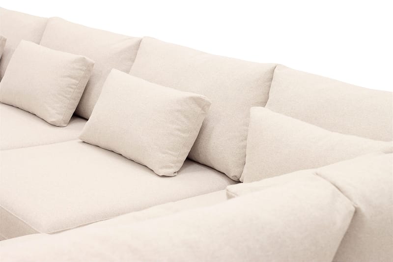 Grande 5-seters U-Sofa med Divan Venstre - Beige Stoff - Møbler - Sofaer - U-sofa