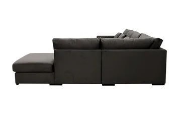 Grande 5-seters U-Sofa med Divan Venstre - Mørkegrå Fløyel - Møbler - Sofaer - U-sofa