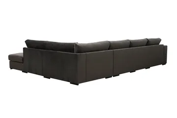 Grande 5-seters U-Sofa med Divan Venstre - Mørkegrå Fløyel - Møbler - Sofaer - U-sofa