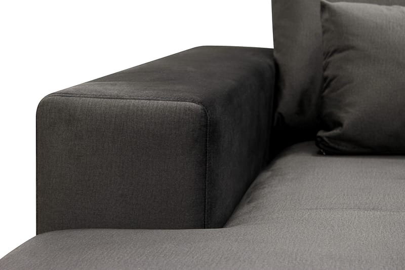 Grande 5-seters U-Sofa med Divan Venstre - Mørkegrå Fløyel - Møbler - Sofaer - U-sofa