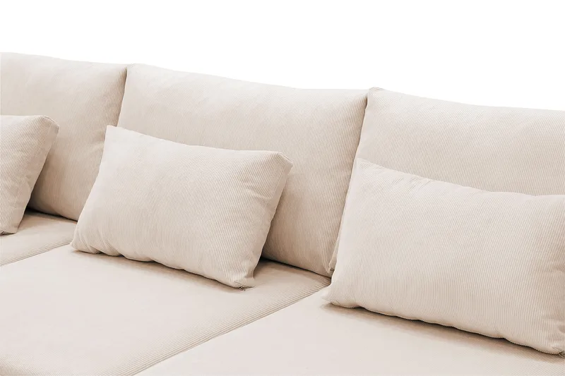 Grande 6-seters U-Sofa med Divan Høyre - Beige Manchester - Møbler - Sofaer - U-sofa